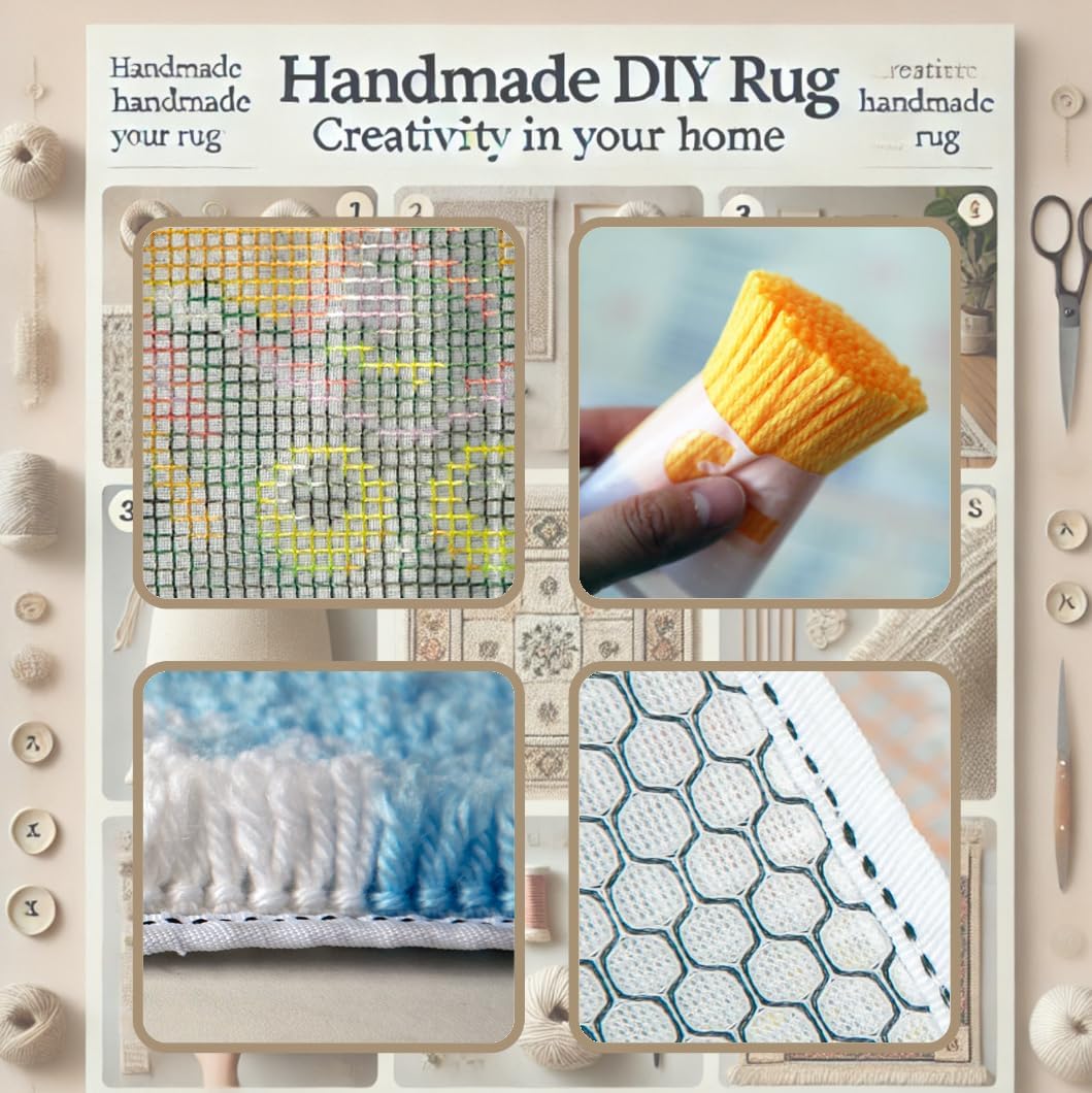 Numptain Latch Hook Kits for Adults,DIY Rug Crafts Cow Pattern Color Printed Canvas,Latch Hook Kits for Beginners Handmade Needlework Crafts Home Decoration,12"x12"