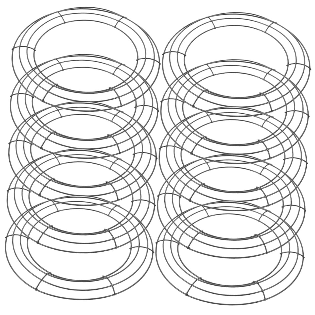 DECHOUS Round Shaped Wreath Forms Metal Wire Wreath Frame Iron Ring DIY Garland Supplies Indoor/Outdoor Decor