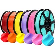 PLA Plus Filament 6KG Bundle, 6 x 1kg Spools, 1.75mm 3D Printer Material, High Toughness, Tangle-Free, Dimensional Accuracy +/- 0.02mm, Consistent Printing for FDM Printers6S-2
