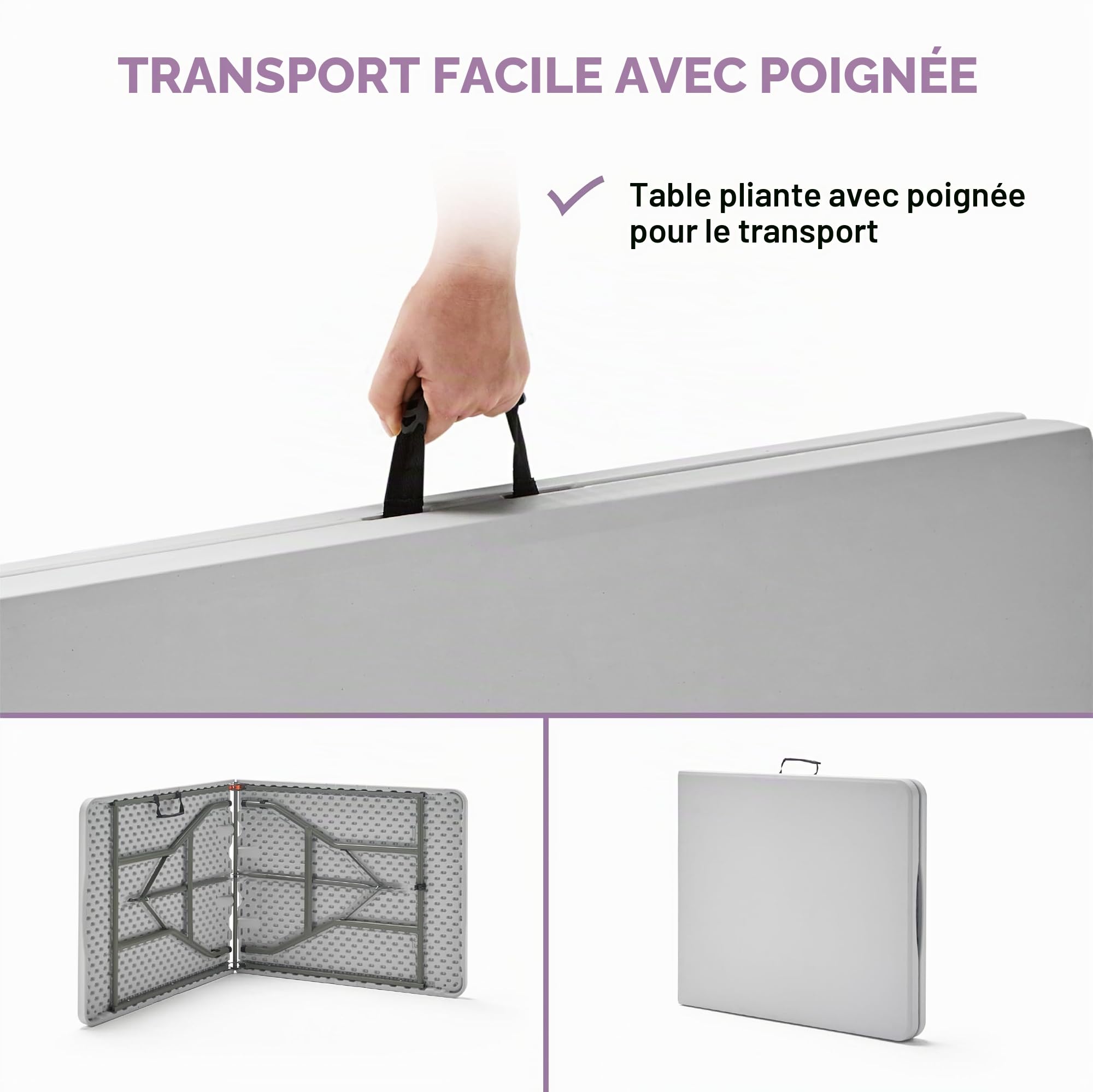 KG KITGARDEN Table, Multicolore, 180x70x74 cm - Blanco