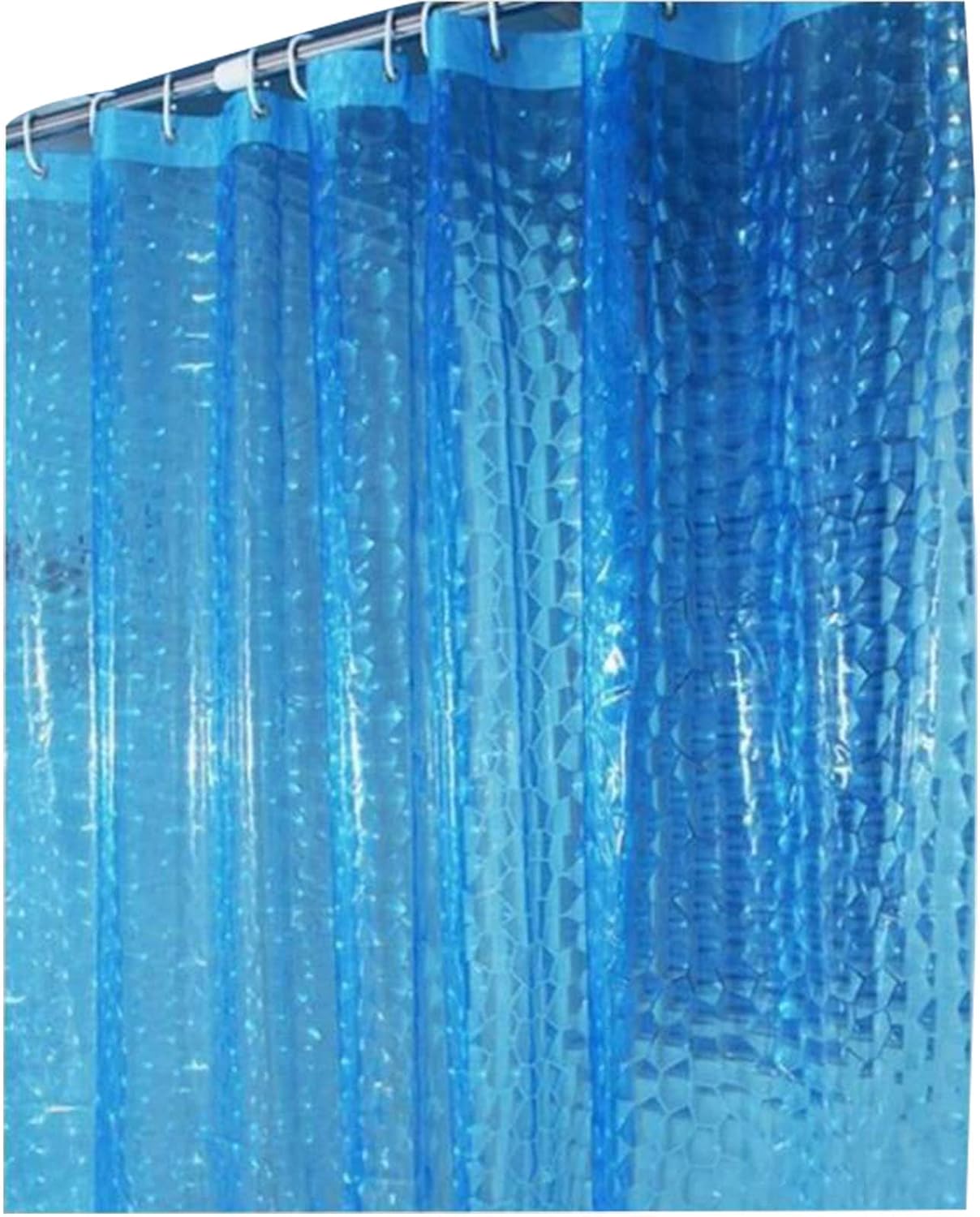 3D Watercube Blue Plastic Shower Curtain Liner Heavy Duty Waterproof Shower Stall Curtain Liner for Bathroom Metal Grommets,b