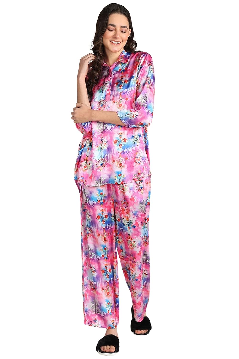 ZELENA Maternity Zipless Feeding Co Ord Set for Women | 100% Easy-Care Luxe Fabric Pre & Post Pregnancy Printed Co Ord Set...