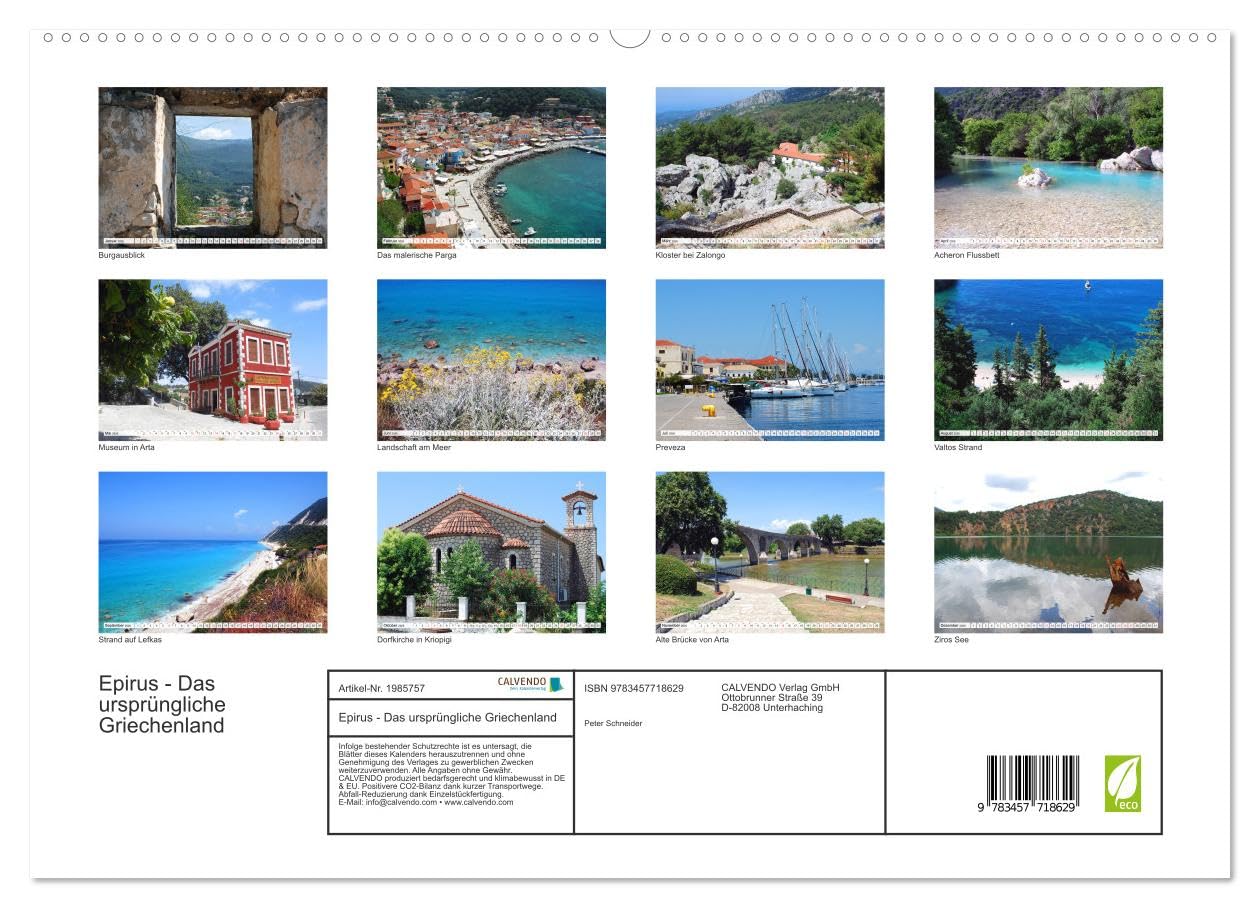 Epirus - Das ursprüngliche Griechenland (hochwertiger Premium Wandkalender 2026 DIN A2 quer), Kunstdruck in Hochglanz: Westgriechenland - Von Parga bis zur Halbinsel Lefkas (CALVENDO Orte)