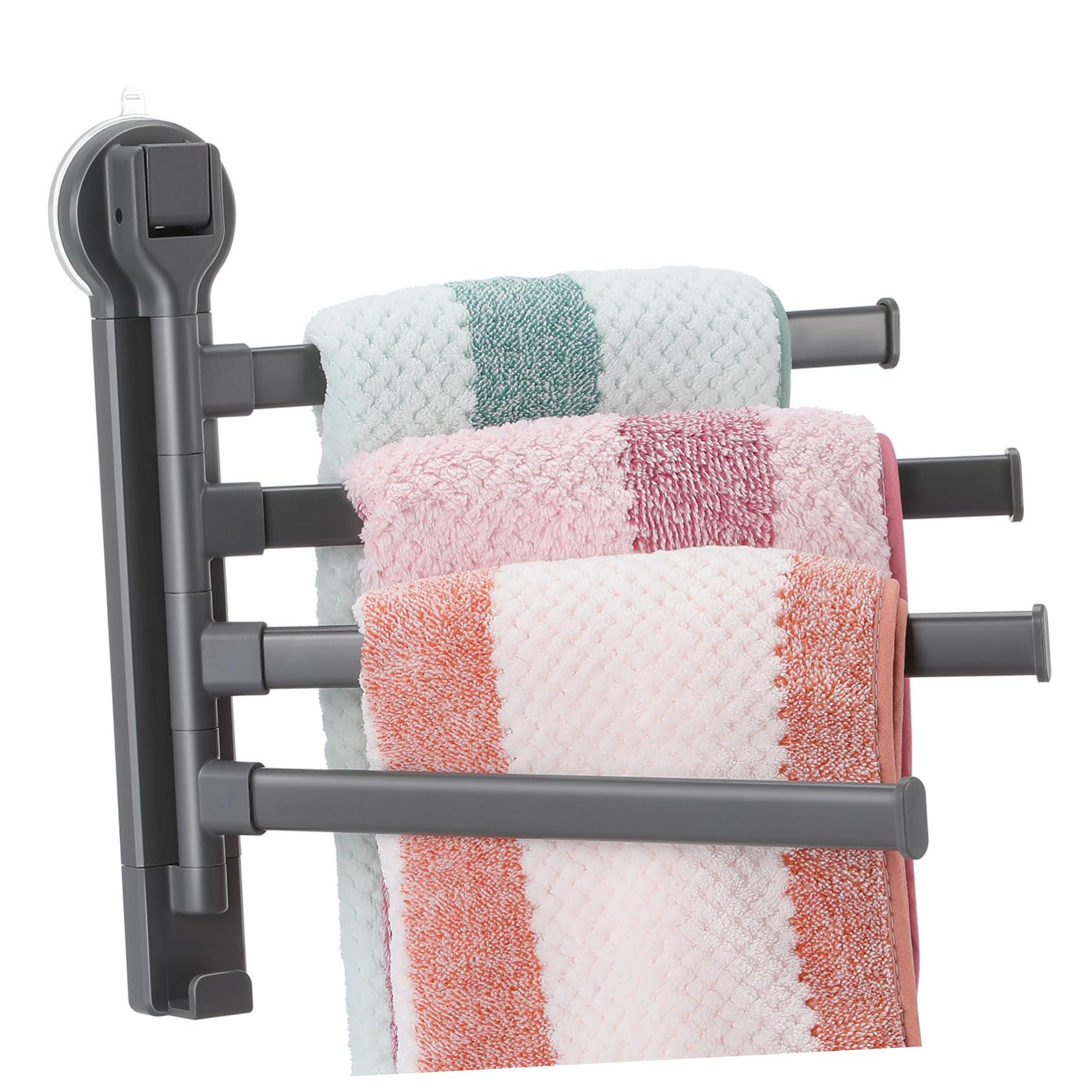 Porte-serviettes pivotant ventouse haut de gamme pour une salle de bain chic
