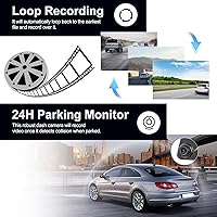 Vista 4 de CAMECHO Cámara de respaldo de 4.5 pulgadas, cámara de respaldo 1080P FHD frontal y trasera, cámara de espejo para automóviles de doble lente