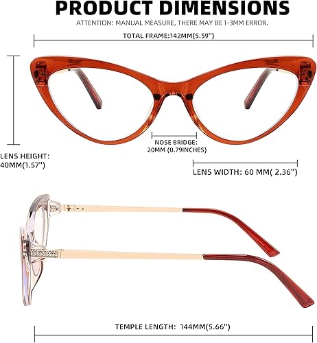 Miniatura 2 de FEISEDY Gafas de ojo de gato vintage clásicas a la moda para mujer, lentes de bloqueo de luz azul B2363