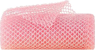 African Net Sponge, 1 Pieces Exfoliating Net, African Sponges Bath Sponge Exfoliating Body Scrubber Shower Scrubber, African Net Sponge Bath Skin Smoother for Men & Women Clean (Pink)