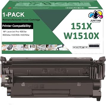 151X W1510X High Yield Toner Cartridge Replacement for HP 151A 151X W1510A W1510X,Compatible with Pro 4003dn 4003dw MFP4103dw 4103fdn 4103fdw Printer-1 Black