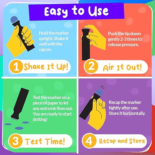 Miniatura 6 de Chalkola 6 Marcadores de Puntos Lavables para Niños Pequeños de 1 a 3 años Rotuladores de Bingo No Tóxicos para Niños Pequeños de 2 a 4 años