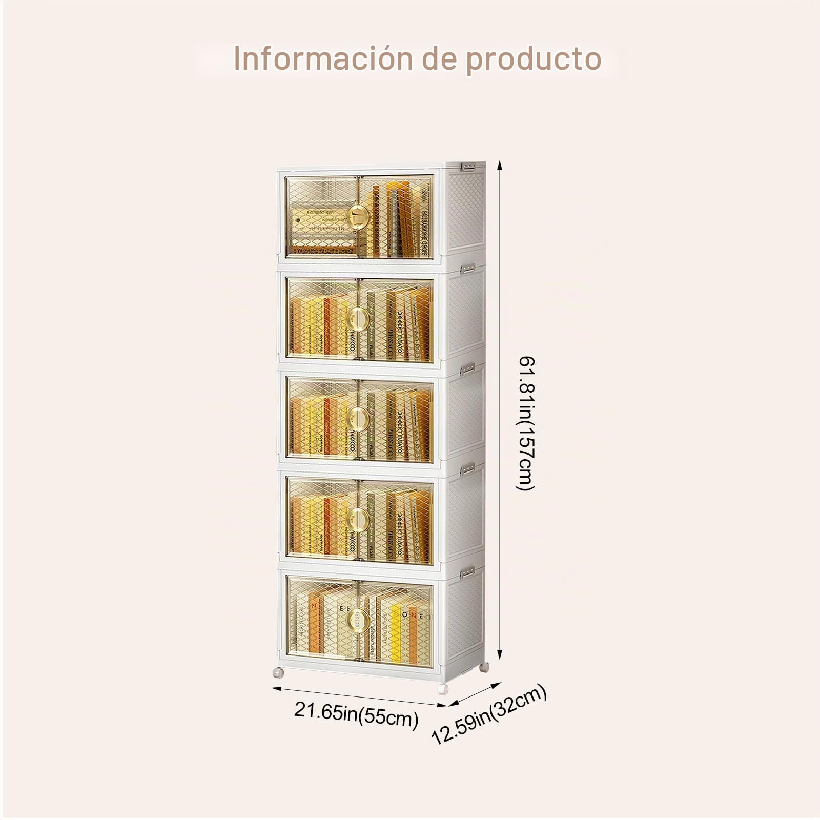 Ergocar Caja de Almacenamiento Plegable, Apertura Doble, Alta Capacidad Cajas de Almacenamiento de Plástico, Cajas de Almacenamiento Apilables con Tapas, para Dormitorios, Salas de Estar