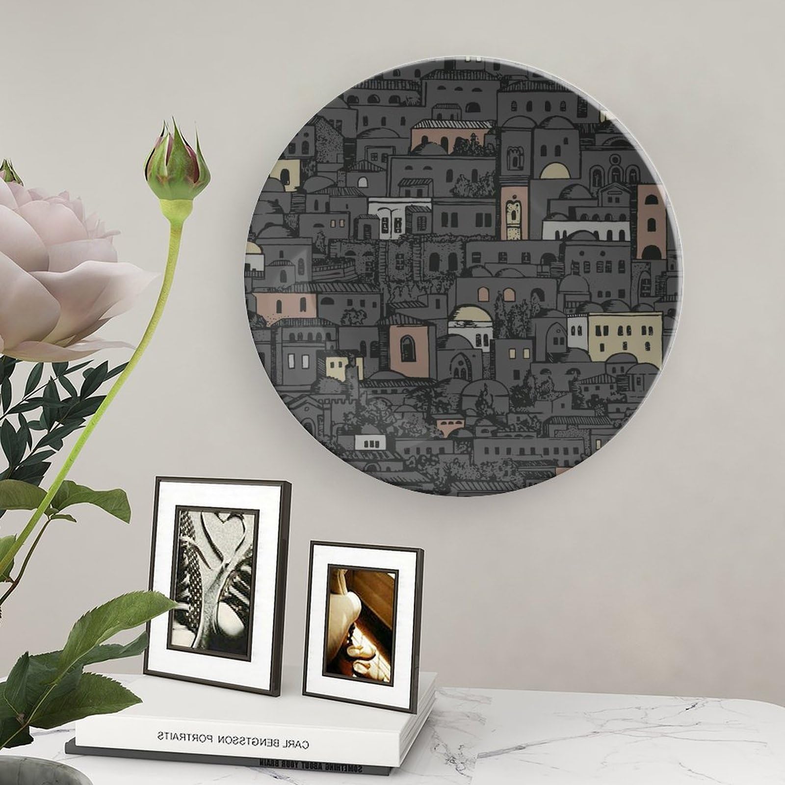 Piatto Decorativo Da Parete Lina Cavalieri In Ceramica - Decorazione Murale Con Volto Misterioso, 8 Pollici (20,5cm) - Foto 6