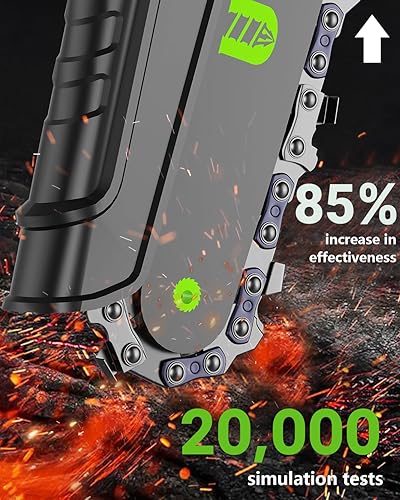 Miniatura 7 de Cadena de motosierra de 6 pulgadas, 3 piezas de cadena de repuesto para mini motosierra inalámbrica, 37 eslabones, paso de 14, cadena de sierra guía