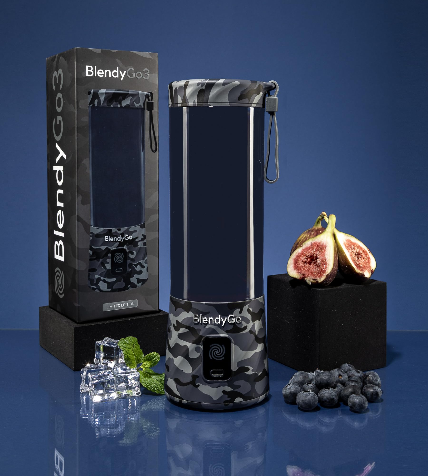 Frullatore portatile mini frullatore elettrico BlendyGo 3 usb ricaricabile tritatutto elettrico frullo piccolo blender smoothie maker trita ghiaccio e frutta congelata (Moro)
