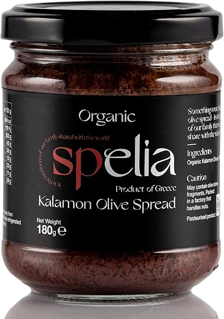 Spelia Olive Spread (180g) - Premium Kalamon Olive Spread - Kalamata Tapenade - Authentic Greek Olive Pate for Cooking or as Spread - Organic Kalamata Olive Spread - Olive Tapenade with Unique Flavour