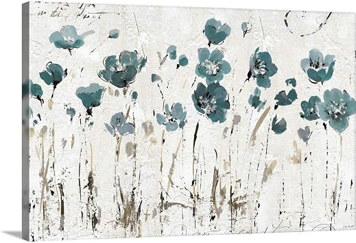 CANVAS ON DEMAND Abstract Balance VI Blue Canvas Wall Art Print by Lisa Audit, Abstract, Contemporary, Modern, Home Decor, Design Artwork,36" x24in