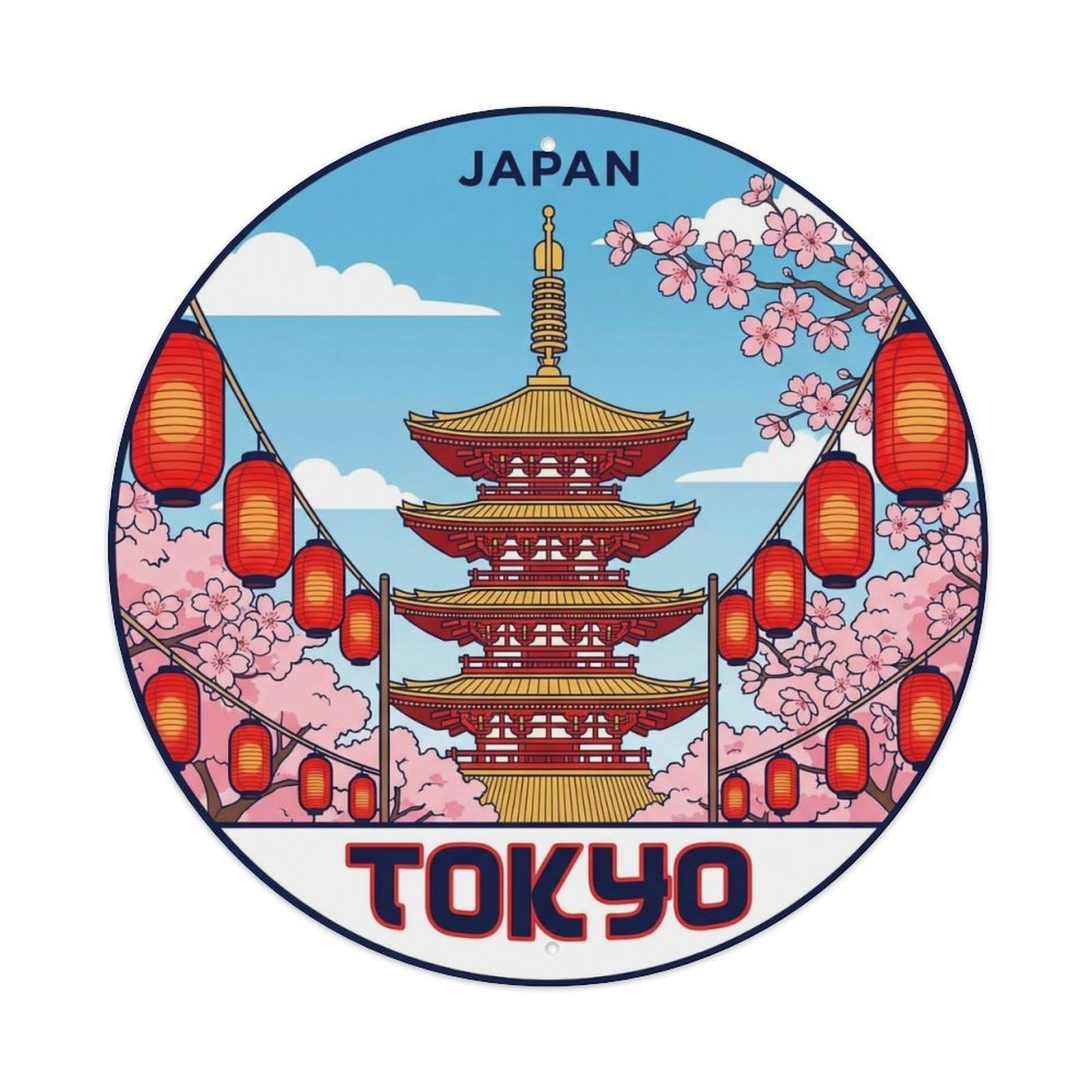 Este 8X8inch Style Vintage Travel Tokyo Japan Enchantment Metal Tin Sign