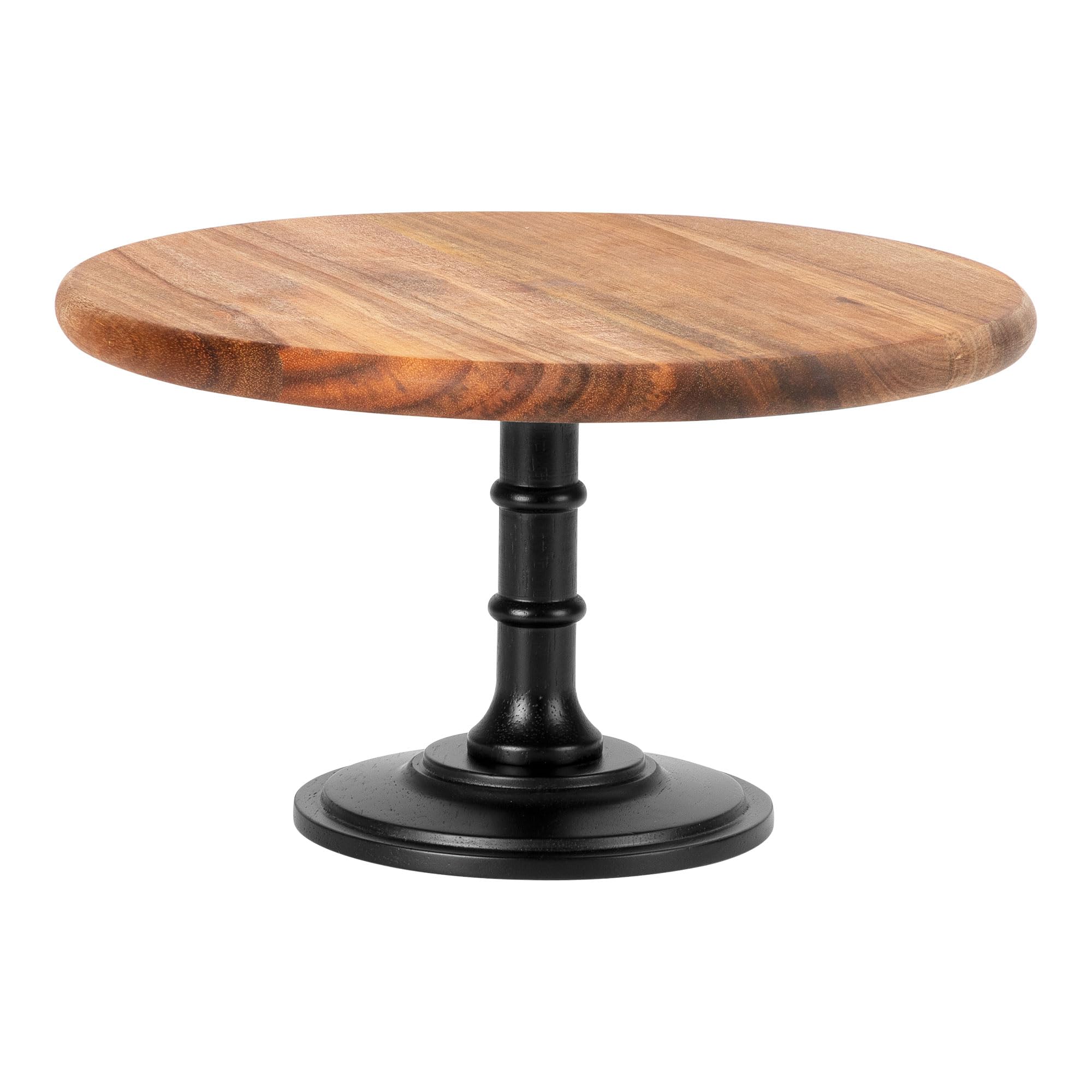 Soporte para Tartas/Cupcakes de Madera 1 Nivel Medio | Puesto de Postres de Madera con Base de Roble, Bandeja para Servir, para Fiesta de Cumpleaños, té de la Tarde