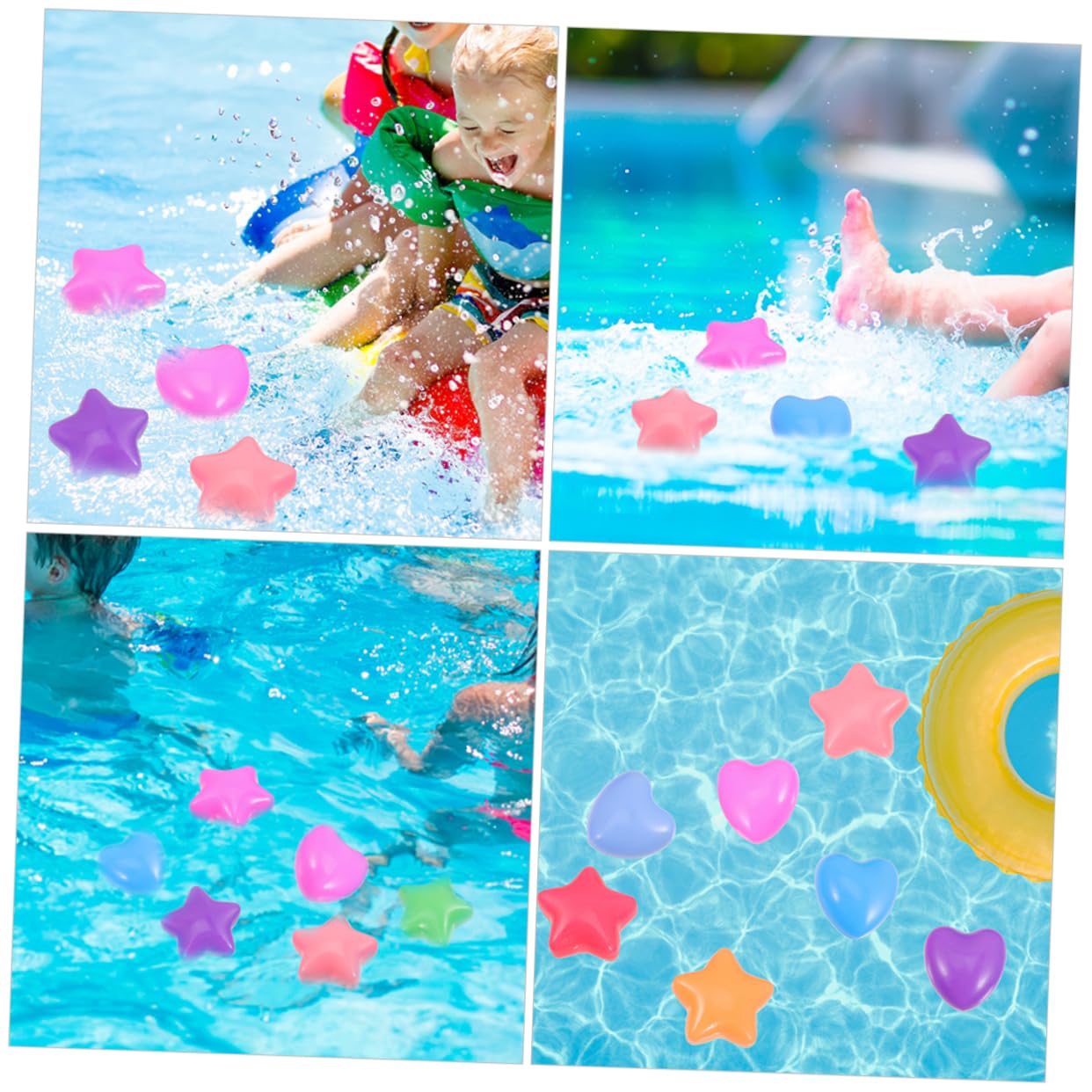 Bolas para Piscina de Bolas 80 Piezas PE Estrellas y Corazones