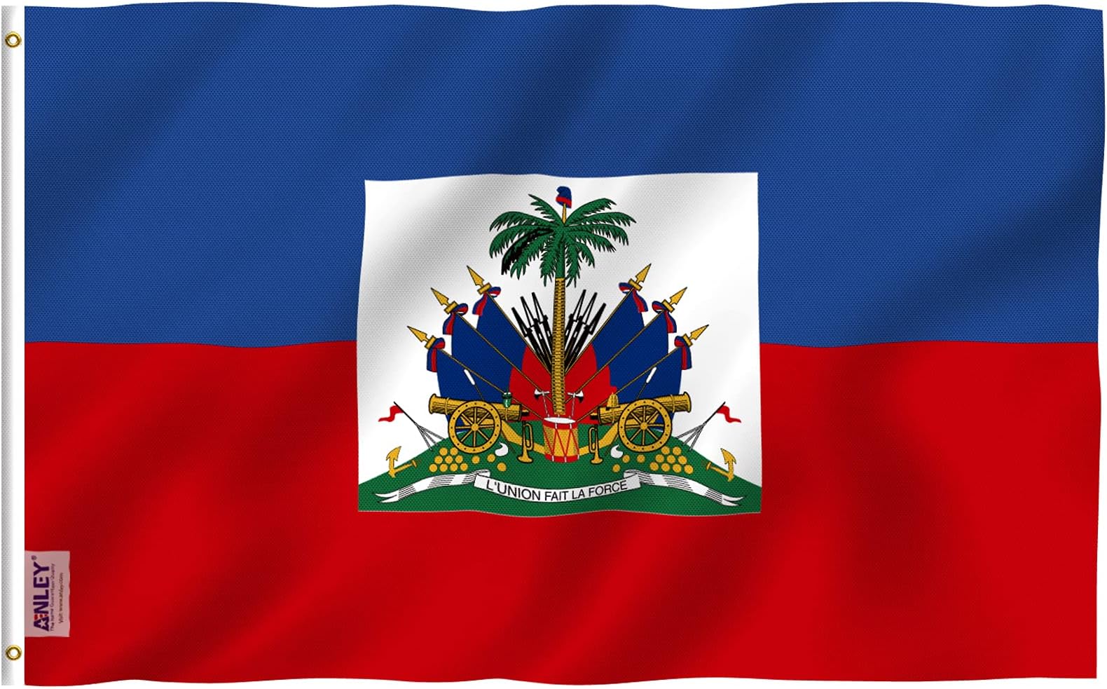 ANLEY Fly Breeze 3x5 Foot Haiti Flag - Vivid Color and UV Fade Resistant - Canvas Header and Double Stitched - Haitian National Flags Polyester with Brass Grommets 3 X 5 Ft