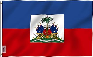 ANLEY Fly Breeze 3x5 Foot Haiti Flag - Vivid Color and UV Fade Resistant - Canvas Header and Double Stitched - Haitian National Flags Polyester with Brass Grommets 3 X 5 Ft