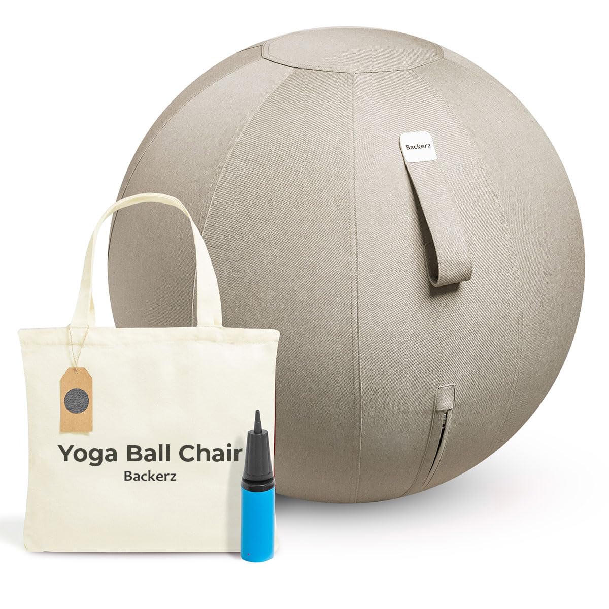 Backerz Balance Ball Chair for Office & Home - Ergonomic Exercise Ball for Posture & Back Pain Relief, Yoga Ball Chair - Sitting Ball with Washable Linen Cover-image-28