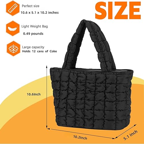 Miniatura 2 de CAMTOP Lonchera para mujeres y niñas, con aislamiento, bonita bolsa de almuerzo, bolsa enfriadora para trabajo, viajes, picnic (negro)