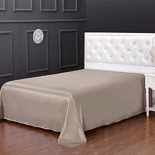 LILYSILK 100 Silk Flat Sheet 19 Momme Pure Silk Silk sheet Taupe Queen