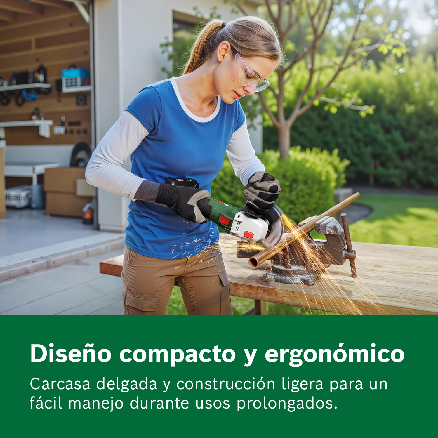 Bosch 18V System amoladora a batería PWS 18V-70 (trabajos de corte y esmerilado pequeños y medianos; diámetro del disco de esmerilado: 125 mm)