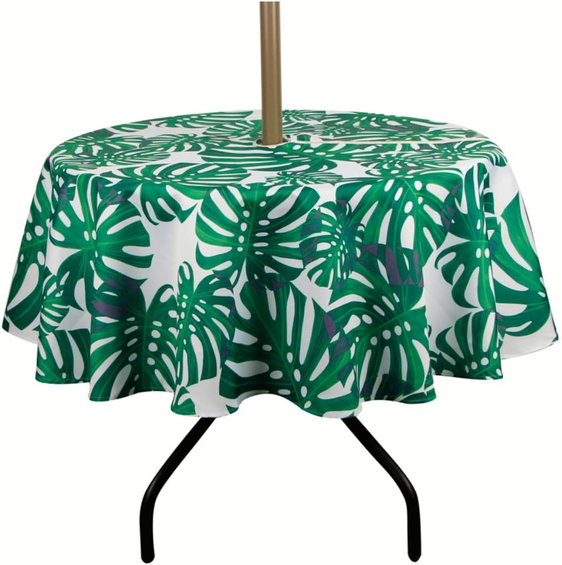 SUQ I OME Patio Outdoor Tablecloth with Umbrella Hole,Garden Tablecloth