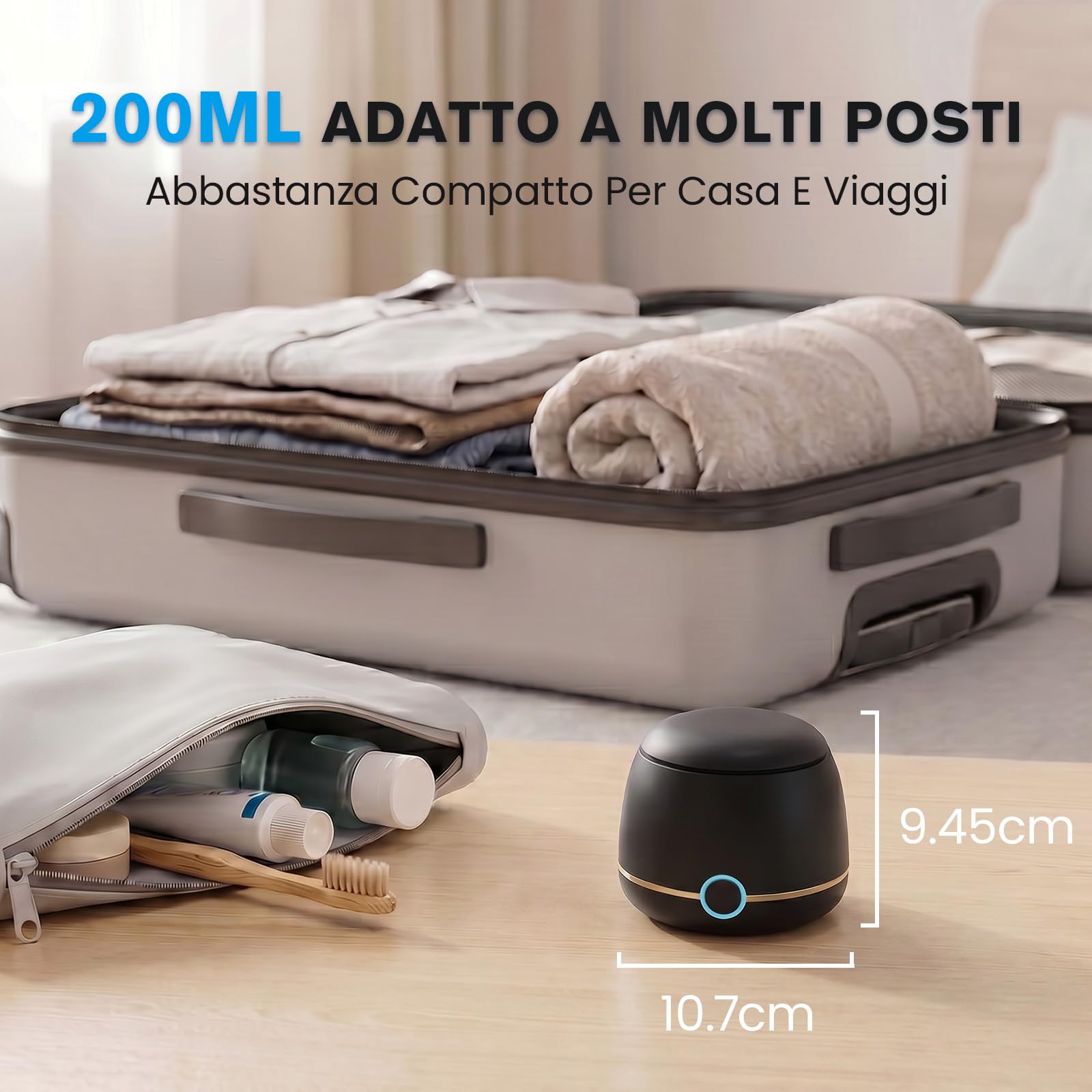 WRIYES 45kHz Pulitore Ultrasuoni, per la pulizia di allineatori dentali e apparecchi di contenzione, Pulitore Ultrasuoni Apparecchio Denti adatto anche per bite dentale,dentiere,ecc (nero)