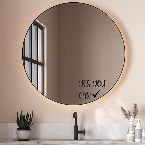 Yes You Can Quote - Calcomanías de espejo para baño, lindas palabras optimistas en espejo para decoración de inspiración, calcomanías de citas de