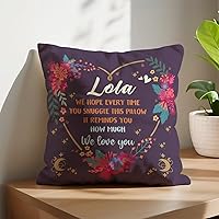 Vista 2 de Fundas de almohada florales de Lola, regalos acogedores para Lola abuela, almohada de cojín conmovedora de abuela, 18 x 18 pulgadas