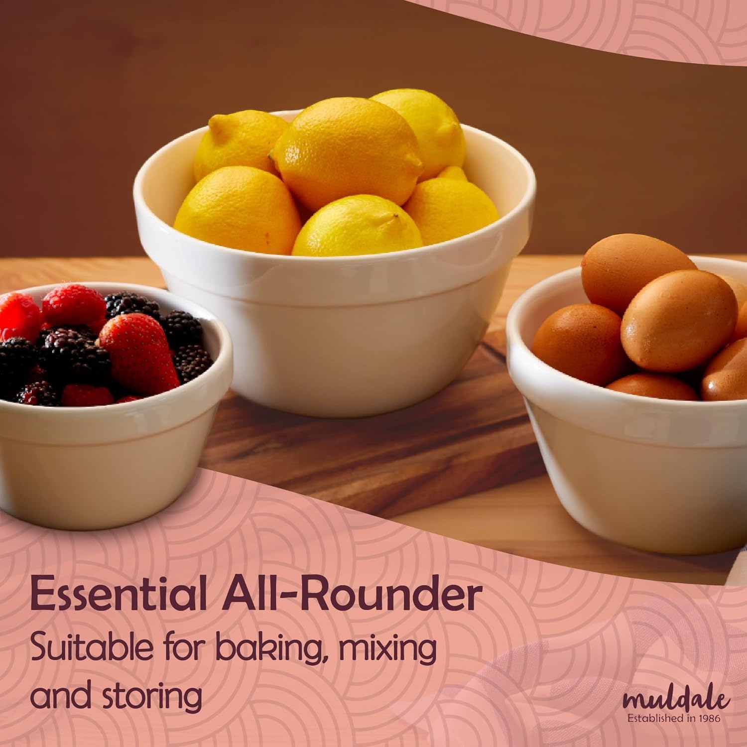 Muldale Ceramic 1 Liter Pudding Mold - Christmas Pudding Basin for Steaming - Ovenproof Durable White Porcelain - Steamed Bowl - Easy Clean - 6.5"