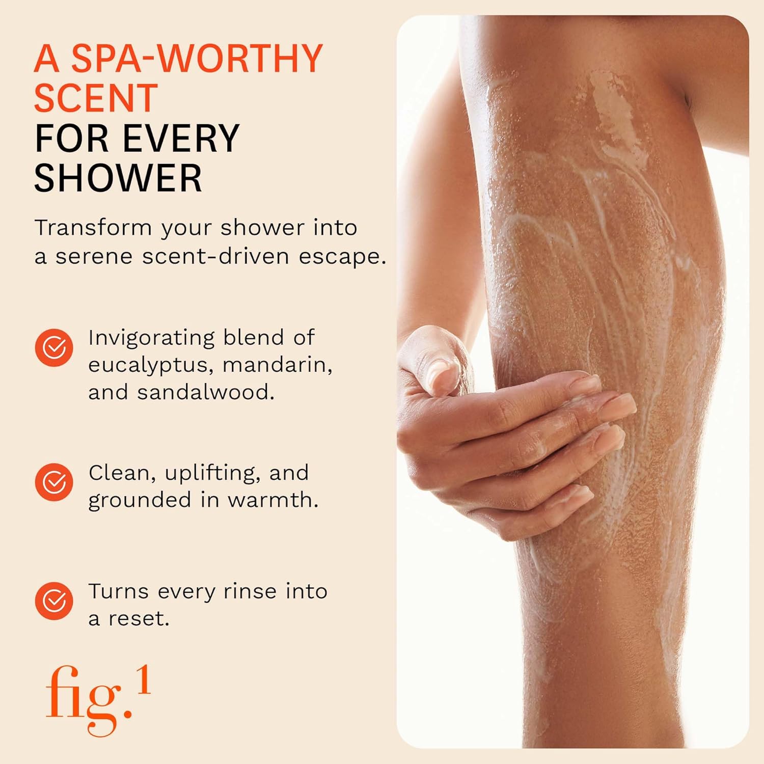 Fig.1 Exfoliating Body Scrub, Polish for Rough & Dead Skin, Keratosis Pilaris, Strawberry Skin, Volcanic Pumice, Glycerin, Eucalyptus Fragrance, Skin Smoother, Body Wash Scrub, 200 ml - Image 2