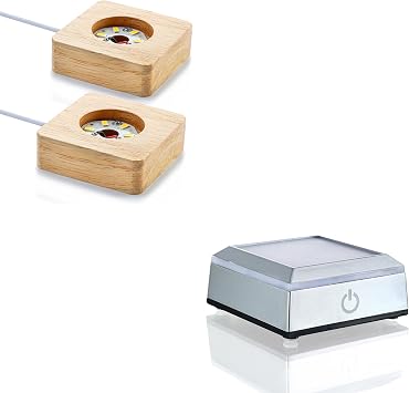 ZEERSHEE Multicolor LED Light Base And Wooden LED Light Display Base