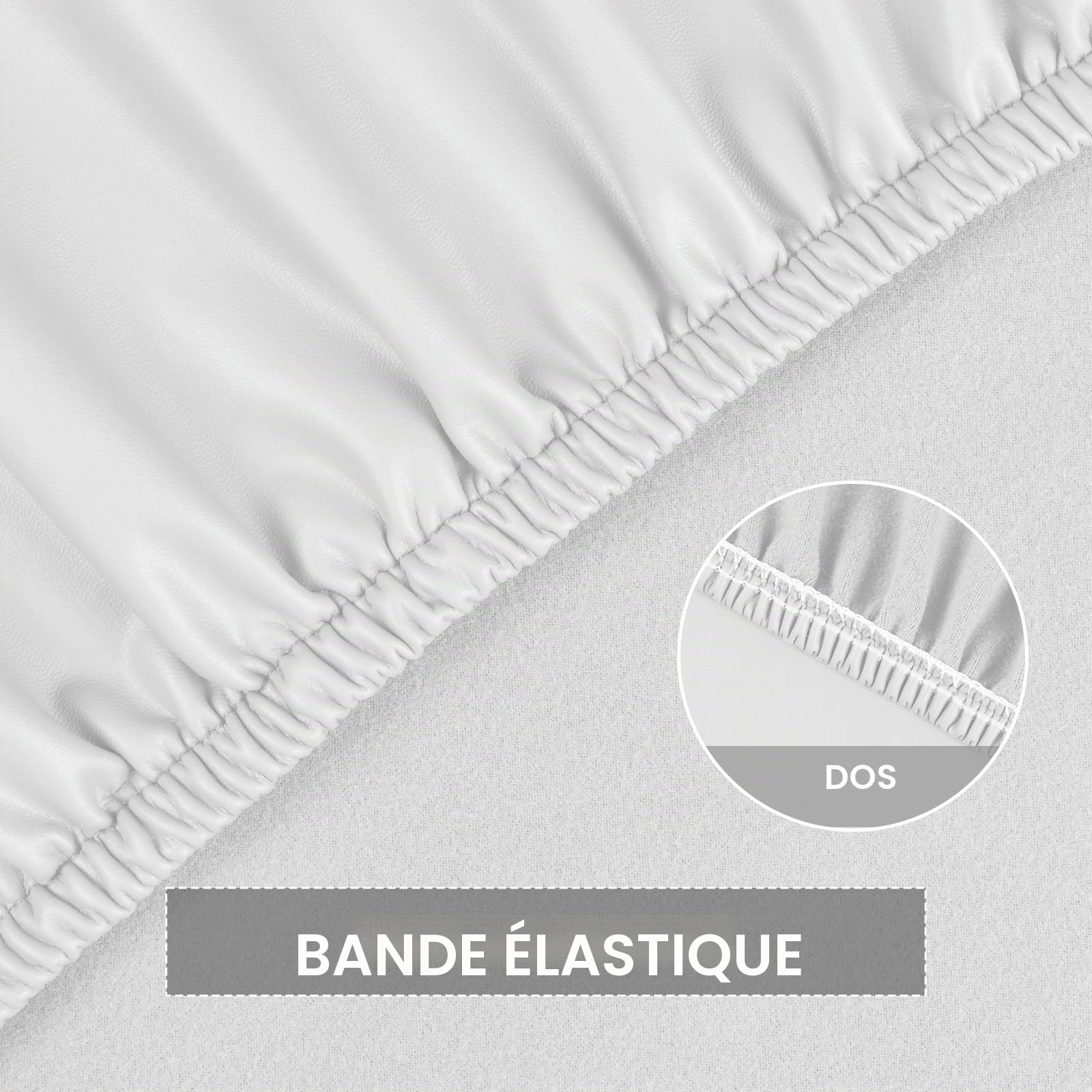 Alishomtll Lot de 4 housses de chaise en similicuir extensible imperméables et lavables pour chaises de salle à manger, cuisine, restaurant, hôtel, mariage (blanc)