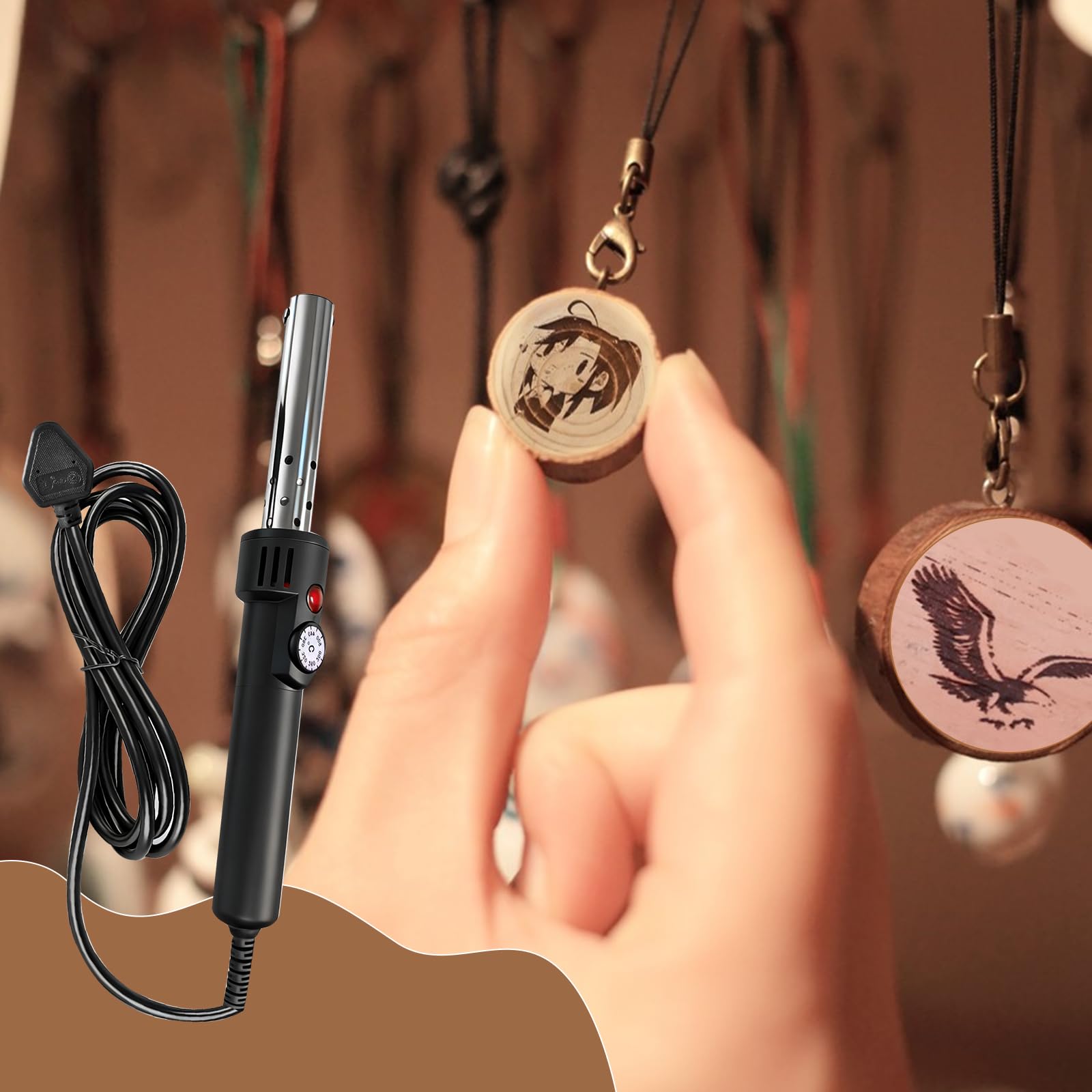 Elektrisches Brandeisen, personalisierter Messing-Metallstempel mit 200-500 °C Temperaturregelung für Holz- und Lederverbrennung, Branding-Werkzeug für DIY-Projekt
