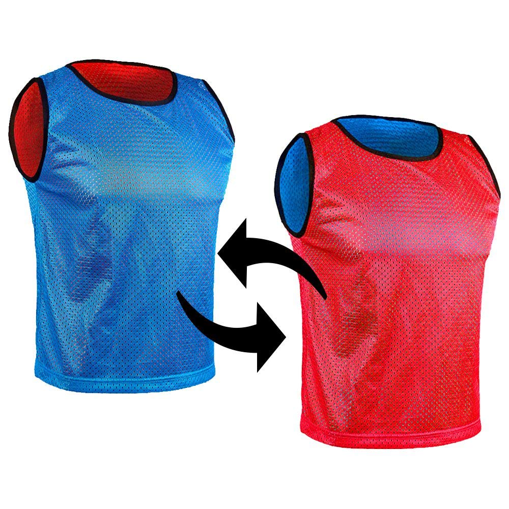 SPORSTBIBS Maillots réversible de Football, Gilets Double Face, Chasubles pour Enfants, Juniors et Adultes, Chemises de Foot, Dossard Hommes et Femmes. Variété de Tailles et Couleurs, Non Logo
