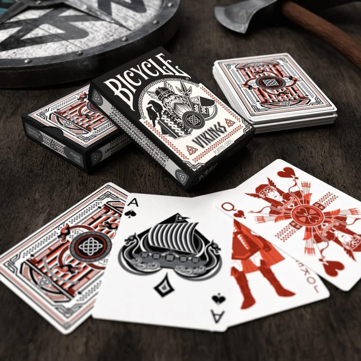 Bicycle Vikings Playing Cards Deck – Norse Mythology Inspired, Premium Collectible Cards with Odin, Thor, and Loki Art