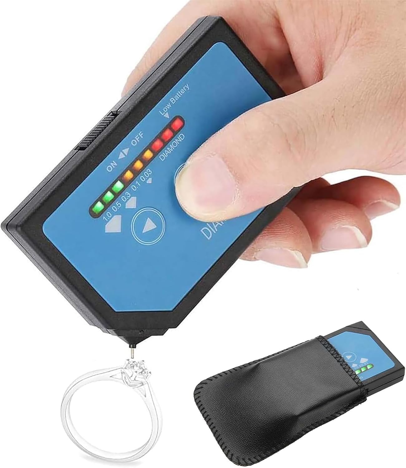 Portable Gem Tester, Gemstone Tester with LED Indicator Light & Touch Screen, Accurate Test and Easy to Read, No Calibration Needed and Easy to Carry, Gemstone Tester for All Diamond
