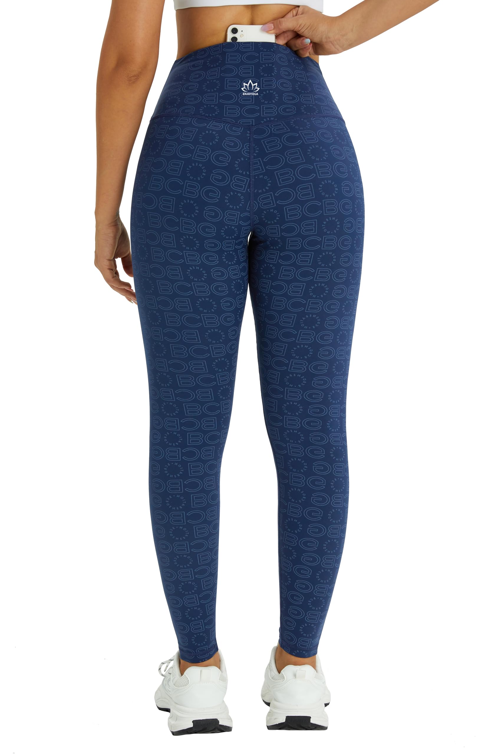 Enjoyoga Leggings Damen High Waist [mit Innentasche] -Blickdicht Sporthose Laufhose für Sport Yoga Gym