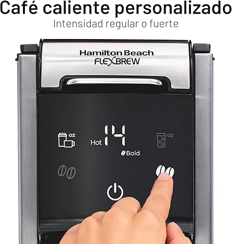 Vista 6 de Cafetera Hamilton Beach FlexBrew Advanced 4 en 1 de porción individual para café caliente y helado con depósito de agua removible de 45 oz., uso