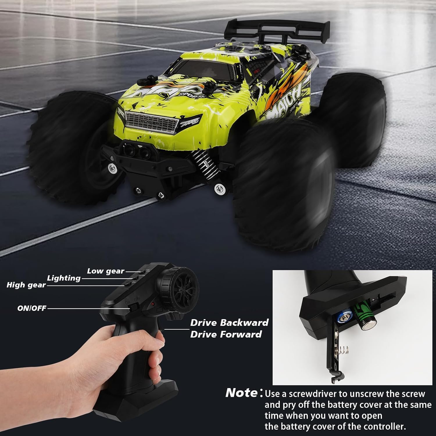 Coche Teledirigido Todoterreno 1:16, 20 km/h, Control 2.4Ghz, Luces LED Brillantes, Baterías Recargables, Juguete para Niños y Niñas de 6 a 12 Años, Regalo Ideal para Cumpleaños y Navidad