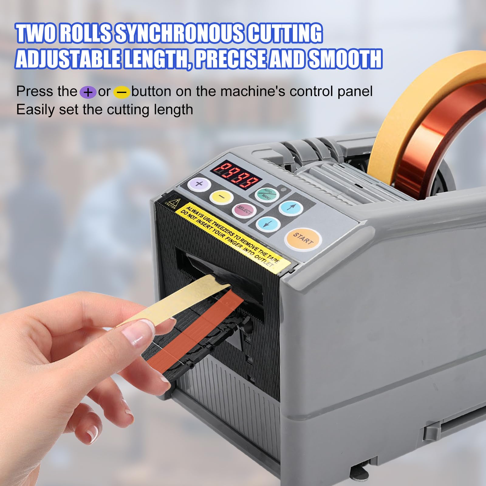 Dispensador automático de cinta adhesiva, cortador de cinta eléctrica para ancho de banda 6 – 60 mm, longitud 999 mm, cortador de cinta para cinta de regalo, cinta adhesiva, ancho de banda