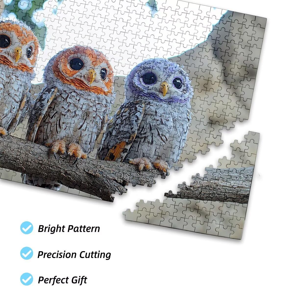 Puzzle dla dorosłych 5000 puzzli w kształcie sowy 5000 sztuk dla dorosłych drewniane gry logiczne ze zwierzętami, klasyczna edukacyjna wymagająca gra dla całej rodziny, dekompresja, prezenty