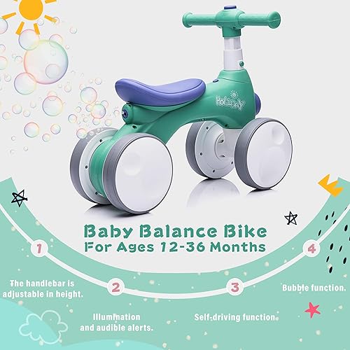 Miniatura 2 de Bicicleta de equilibrio para bebés y niños pequeños con máquina de burbujas para niños de 1 año, bicicleta de equilibrio de 4 ruedas con fabricante