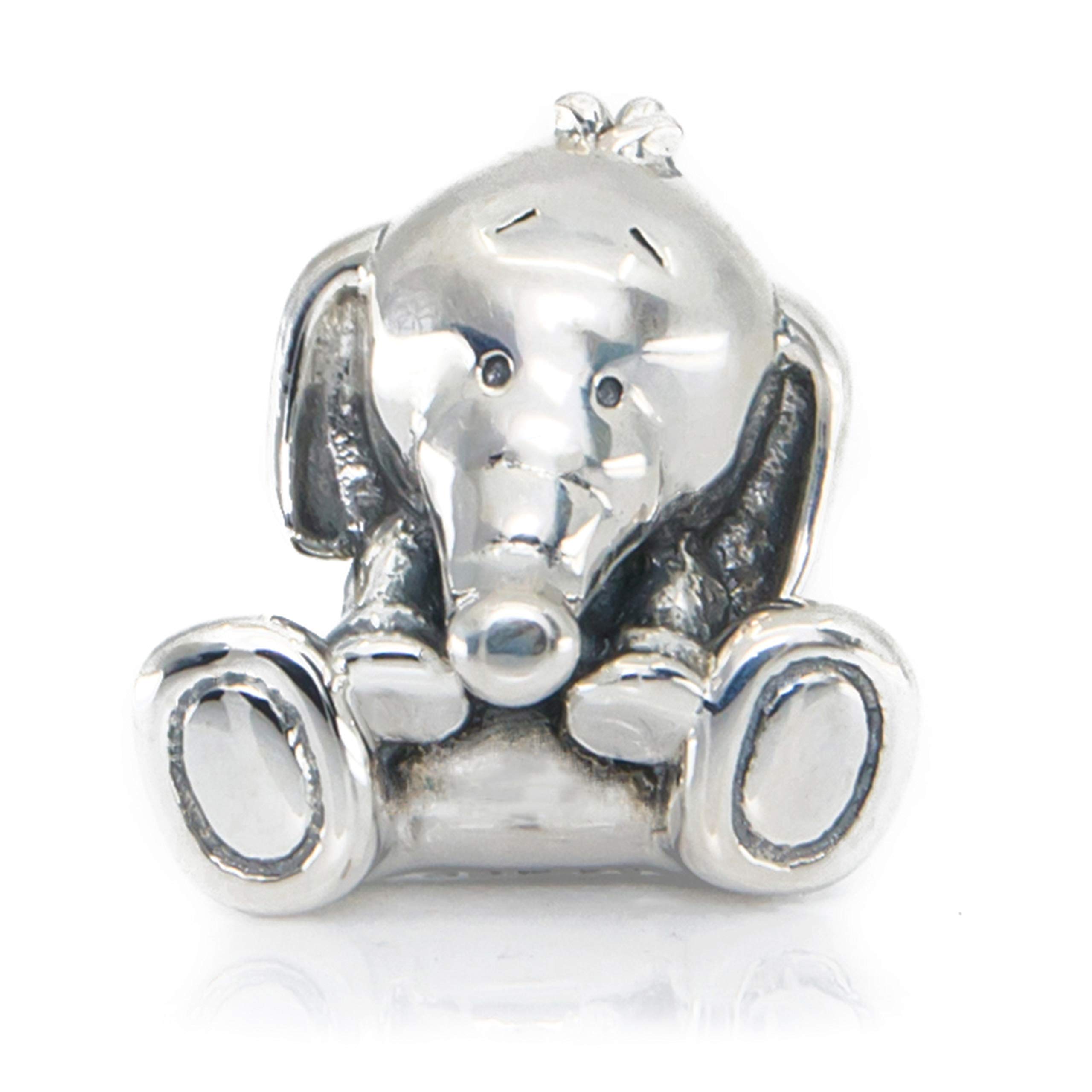 Baby Elephant Sterling Silver Charm Bead S925 Cute Little Lucky