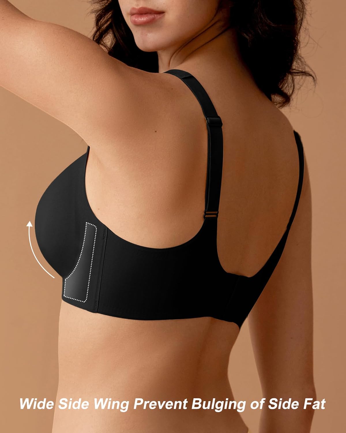 SHARICCA Womens Wireless Bras Full Coverage Deep V Mesh Bra Comfortable Seamless Soft Padded Sleep Bralettes - Image 3