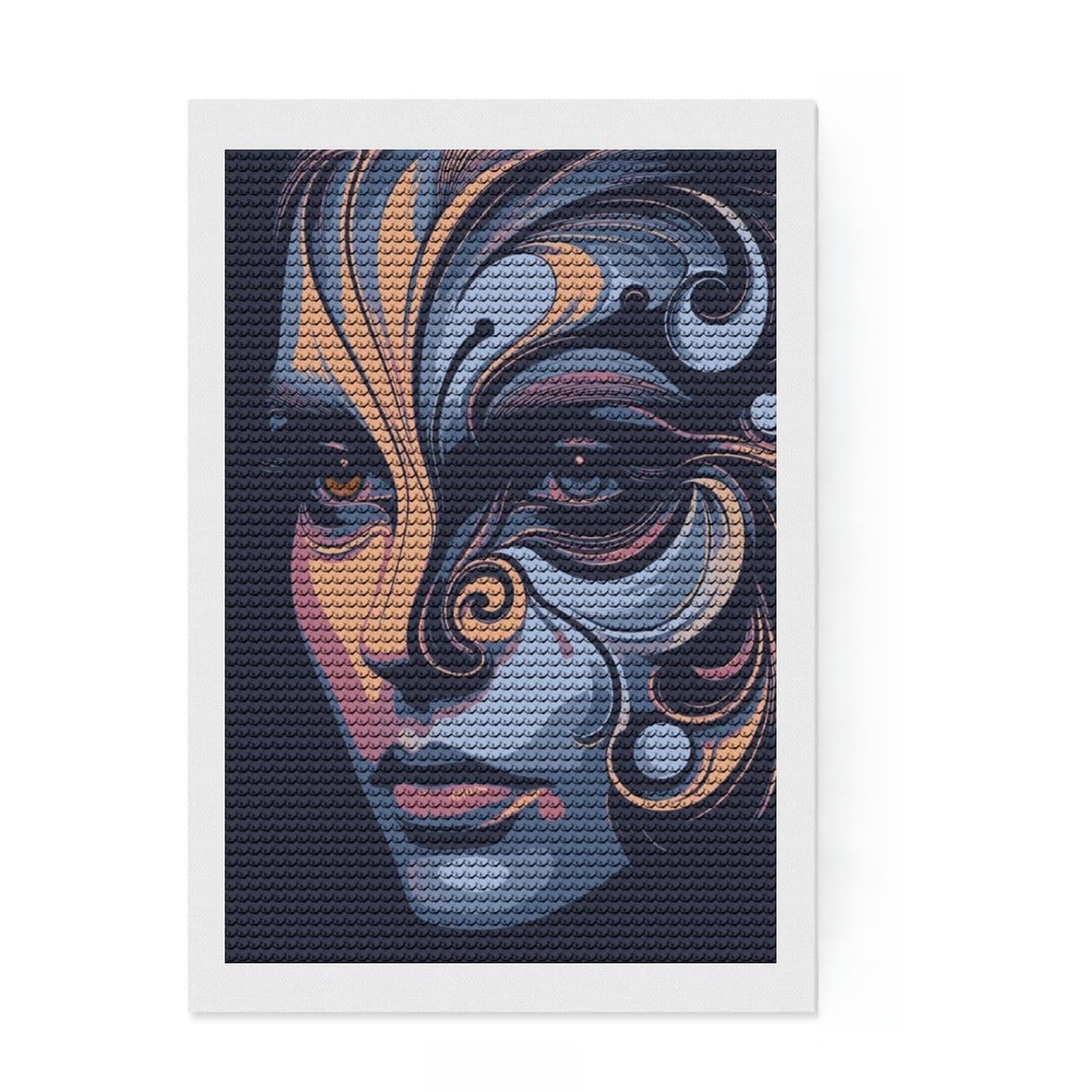 Junmoney Beauty Diamond Painting Kit 8"x12", for Teens, Living Room Decor, Calming Craft to Unwind, Holiday Gift Idea