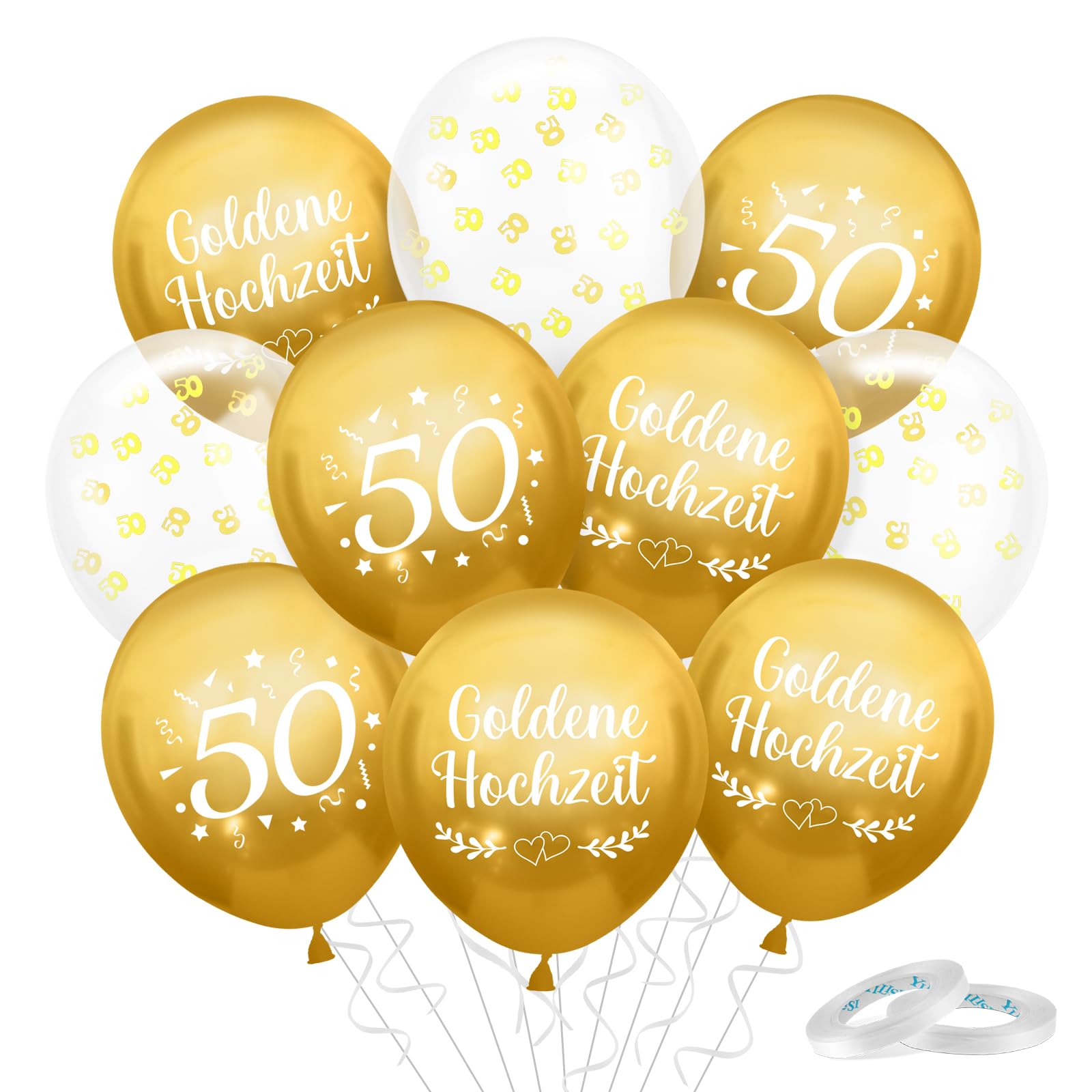 Goldene Hochzeit Deko-Set – 50. Hochzeitstag Mit Banner, Ballons & Girlande